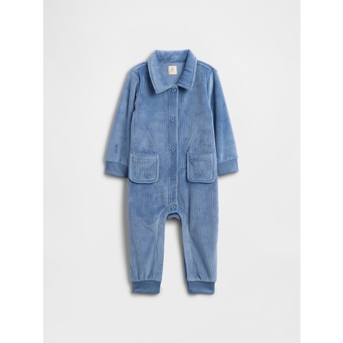 Baby Ribbed Velour One-Piece | Gap Factory