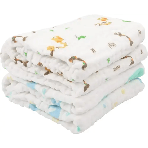 babygoal Baby Bath Towel 2 Pack, 100% Muslin Cotton Hooded Towel for Newborn,Toddler,Infant, Absorbent & Hypoallergenic Baby Gift for Boys Girls 35"x35" T0405