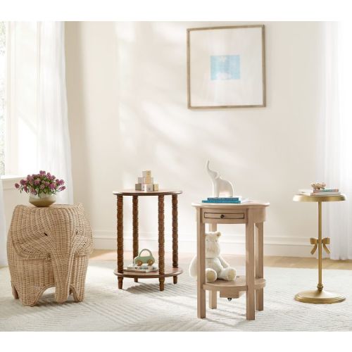Rattan Elephant Side Table (22")