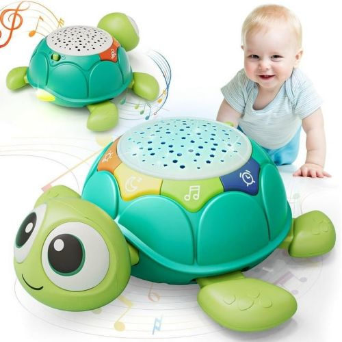 Lehoo Castle Baby Toys 6 to 12 Months, Baby Crawling Toys Musical Moving Toys for 0-12 Months Old Boys & Girls Gift - Turtle