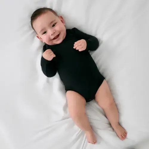 Black Long Sleeve Bodysuit - Little Sleepies (0-3 months)