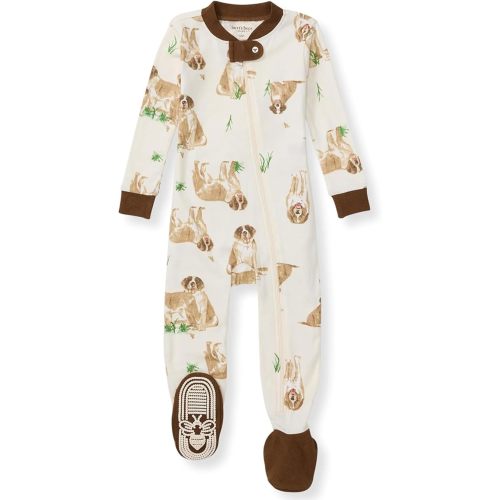 Burt's Bees Baby Boys' Pajamas, Zip-Front Non-Slip Footed Sleeper, Organic Cotton