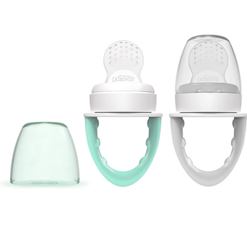 Dr. Brown's Fresh First Silicone Feeder, Mint & Grey, 2 Count