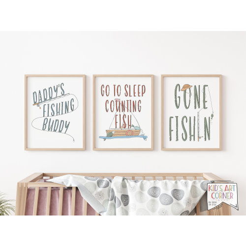 Fishing Themed Nursery Decor Bundle | Daddy's Fishing Buddy | Go To Sleep Counting Fish | Gone Fishin' | Set of 3 Printables | Digital Files