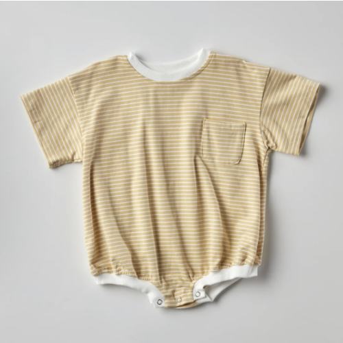 Cory Pocket Romper in Yellow Stripes | Baby and Toddler | WinnieandCrew.com – Winnie + Crew