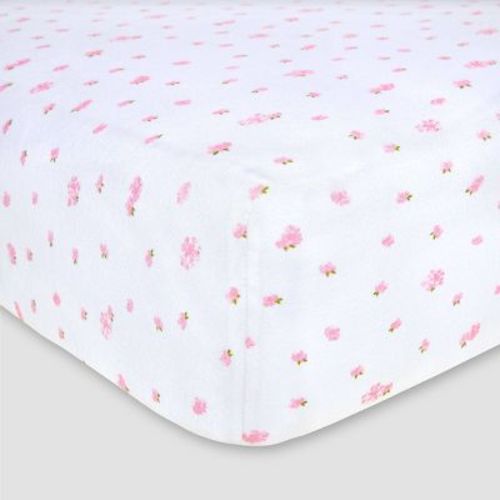 Burt's Bees Baby® Organic Fitted Crib Sheet - Butterfly Garden - Blossom Pink