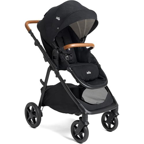 Joie Ginger 4-in-1 Convertible Pramette and Stroller, Height Adjustable seat, All-Wheel Suspension, Extra Storage – for Newborns and Toddlers (Shale)