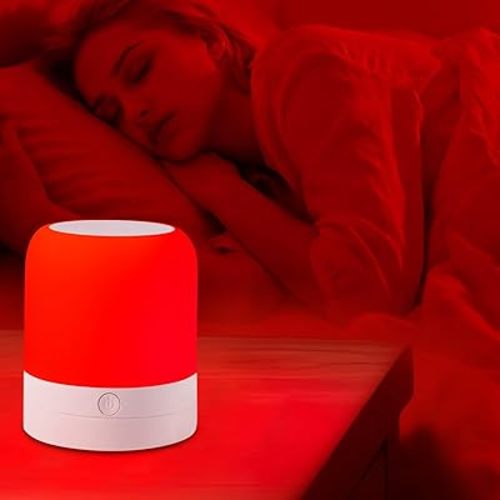 670nm Red Light Night Light Lamp for Sleep - Zero Blue Light, 4 Color Modes Rechargeable Portable & Hangable Design, Dimmable and Auto-Off Timer for Bedroom Nursery Camping