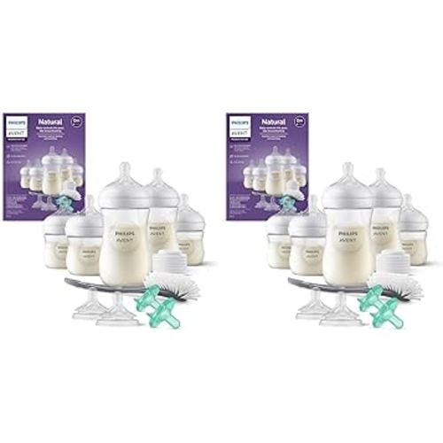 Philips AVENT Natural Baby Bottle with Natural Response Nipple, Newborn Baby Gift Set, SCD838/02 (Pack of 2)
