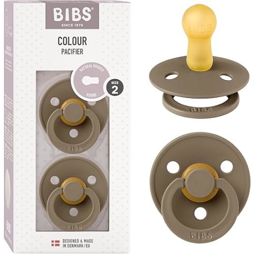 BIBS Pacifiers Colour Collection | SIZE 2 (6+ mos) | Pack of 2 | Dark Oak