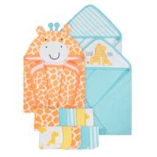 Gerber Baby Hooded Bath Wrap, Hooded Towels & Washcloth Set, 13pc