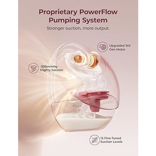 Momcozy Breast Pump Hands Free Upgraded Mobile Flow | M9, App Discreet Control with Personalized Multi-Modes & 15 Levels, Wearable Breast Pump 24mm, 2 Pack Cozy Red