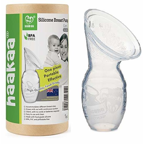 Haakaa Silicone Breast Pump 4 oz/100 ml, BPA FREE Manual Breast Pump 100% Food Grade Silicone BPA PVC and Phthalate Free