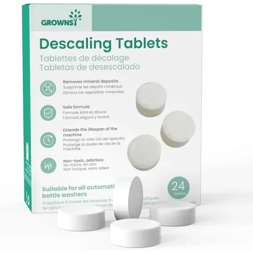 GROWNSY Descaler Tablets, 24 Count Descaling Tablets Compatible with Momcozy, Baby Brezza, Papablic Bottle Washer, Effective for All Brands of Baby Bottle Washers