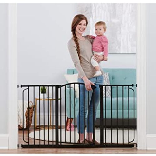 Regalo 58-Inch Home Accents Super Wide Walk Through Baby Gate, Includes 6-Inch, 8-Inch and 12-Inch Extension, 4 Pack of Pressure Mounts and 4 Pack of Wall Cups and Mounting Kit
