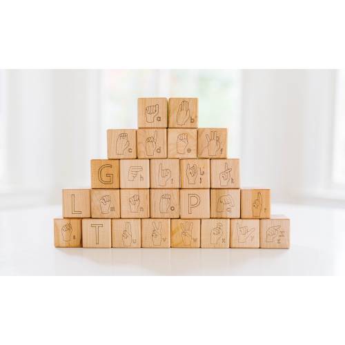 Sign Language Blocks - ASL learning toy - blocks for preschool and toddlers - American Sign Language