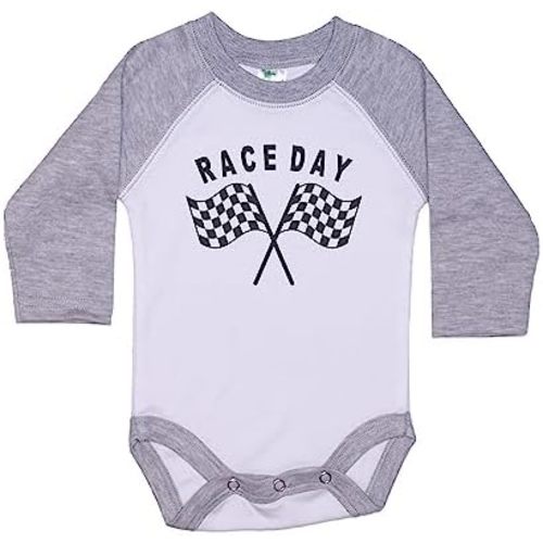Ebenezer Fire Motocross Onesie/Race Day/Baby Racing Outfit/Unisex Raglan Bodysuit