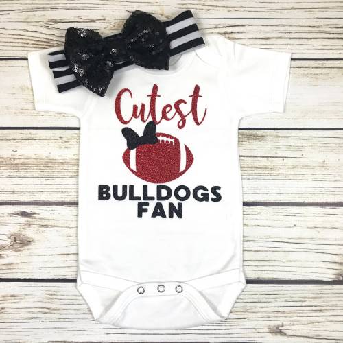 Cutest Bulldogs Fan Football Bodysuit Outfit For Baby Girl