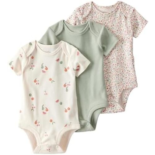 little planet by carter's Unisex 3-pack Short Sleeve Bodysuits Made With Organic Cotton