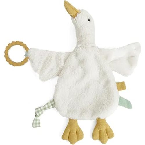 Mon Ami PRU Goose Teether Lovie - 12" | Baby Security Blanket with Silicone Teether | Soft Plush Lovey for Teething Relief & Comfort
