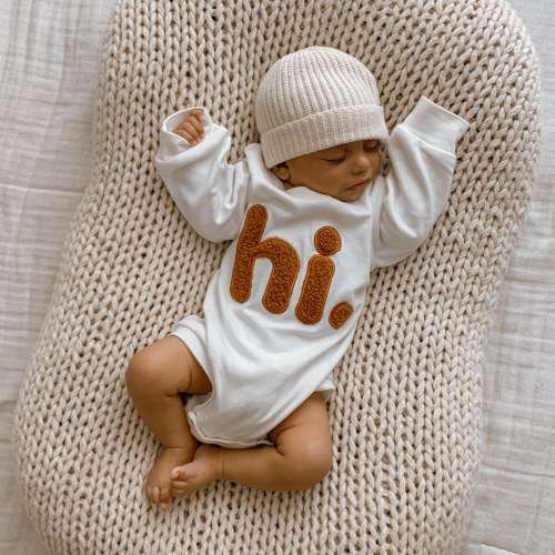 'Hi' Embroidered Romper