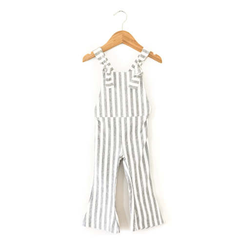 Hippie Vibes Jumpsuit in Gray Stripes | Reverie Threads