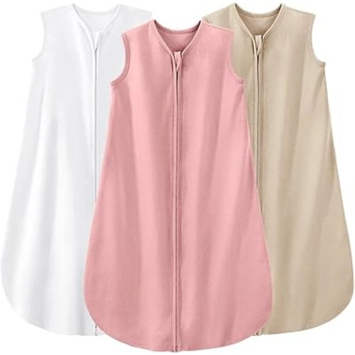Yoofoss Baby Sleep Sack 6-12 Months Baby Wearable Blanket 100% Cotton 2-Way Zipper Toddler Sleeping Sack, 3 Pack Soft Lightweight Sleep Sacks for Babies