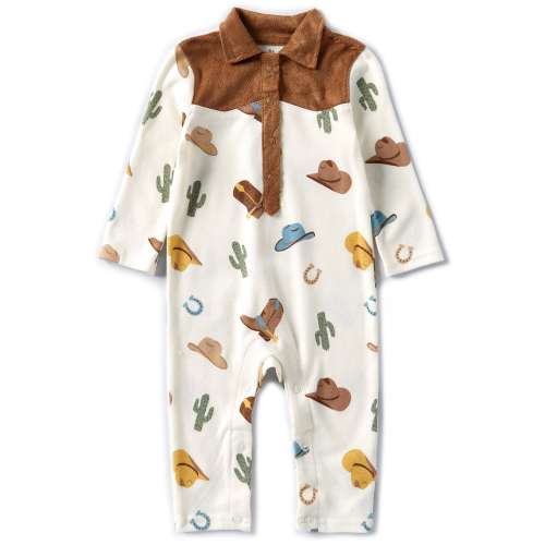 Baby Starters Baby Boys 3-24 Months Long-Sleeve Western Ranch Print Footie Coverall