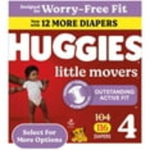 Huggies Little Movers Baby Diapers, Size 4, 116 Ct (Select for More Options)