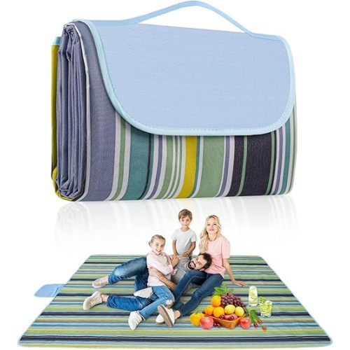 Habaylin Picnic Blanket Large, 79"X79" Picnic Blanket Waterproof Extra Large, Beach Blanket, Foldable Picnic Blanket for Hiking, Party, Camping on Grass Sandproof Handy Picnic Mat