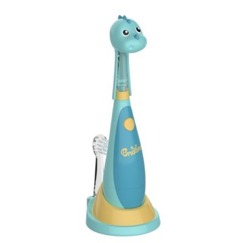Little Brusheez® Toddlers’ Sonic Toothbrush - Safe & Gentle Toothbrush for Ages 1-3 with Built-In, Light-Up 2-Minute Timer, Extra Brush Head, & Storage Base for First-Time Brushers (Rex the Dinosaur)