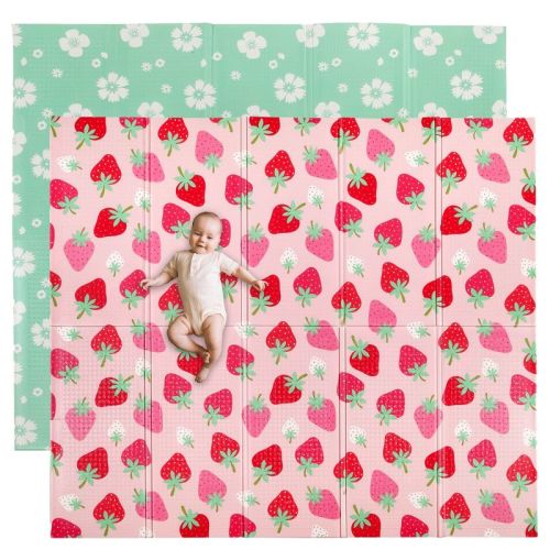 Wildkin Toddler Foam Play Mat - 70" x 59" (Strawberry Patch)