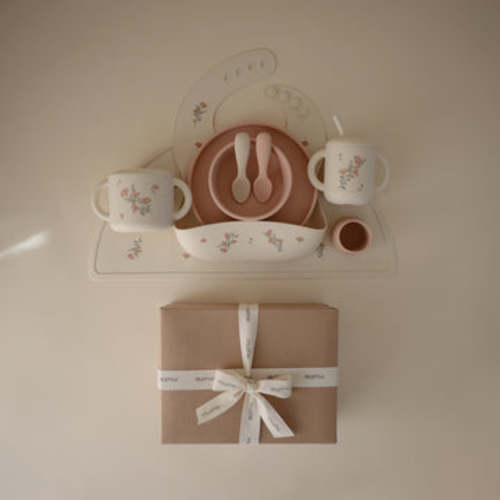 Deluxe Feeding Kit (Pink Flowers/Blush) – Mushie