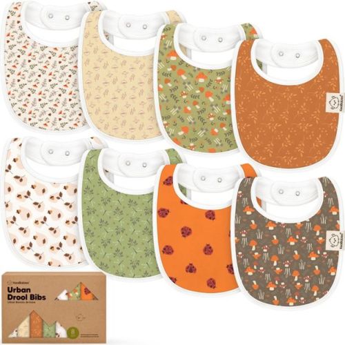 KeaBabies 8pk Organic Baby Bibs for Boy, Baby Drool Bib for Toddler Boys, Girls, Newborn Baby Teething Bibs