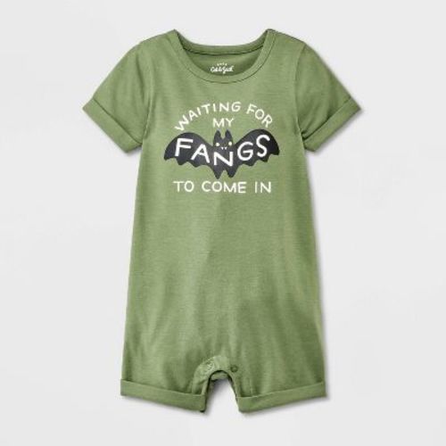 Baby Bat Graphic Romper - Cat & Jack™ Green Newborn
