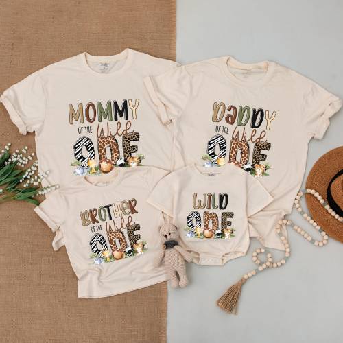 Wild One Family Matching Shirts, 1st Birthday Safari Shirt, Mommy of the Wild One, Zoo Birthday Outfit, Safari Squad Tshirt,Animal Birthday