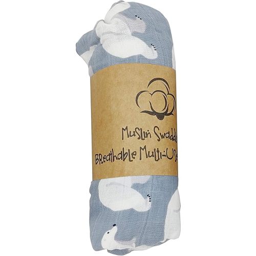 1 Pc Polar Bear Print Baby Swaddle Blanket Set, Boutique Muslin Cotton Blanket, Girls And Boys, Baby Swaddle, Ideal Newborn Baby Swaddle Suit Each Blanket Weighs 5 1/2 Ounces 15412-POLAR BEAR ONLY-NPF
