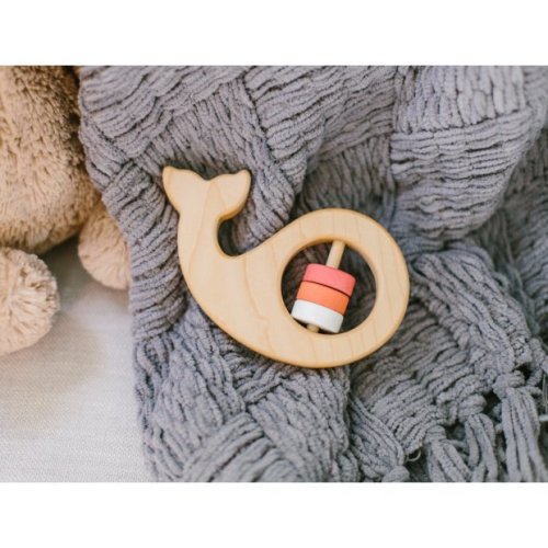Whale Wooden Baby Rattle