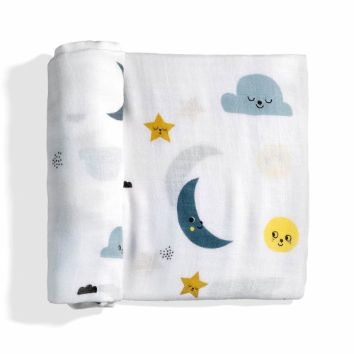 Moon and stars bamboo swaddle – Rookie Humans