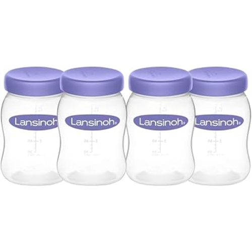 Lansinoh Breastmilk Storage Breast Pump Bottles, 4 Count