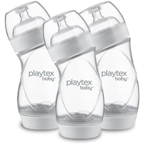 Playtex Baby VentAire Complete Tummy Comfort Baby Bottle, Anti-Colic & Anti-Reflux, Clear, 9 Ounce, Pack of 3