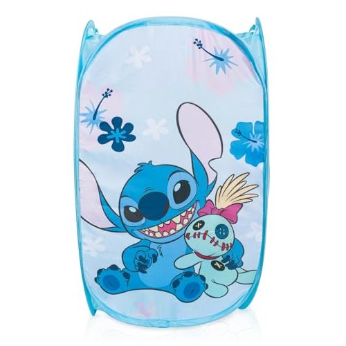 Jay Franco Disney Lilo and Stitch Pop Up Hamper - Mesh Laundry Basket/Bag with Durable Handles - Storage for Clothes and Toys