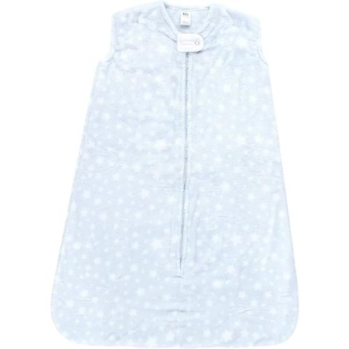 Hudson Baby Unisex Baby Plush Sleeping Bag, Sack, Blanket, Blue Stars, 12-18 Months