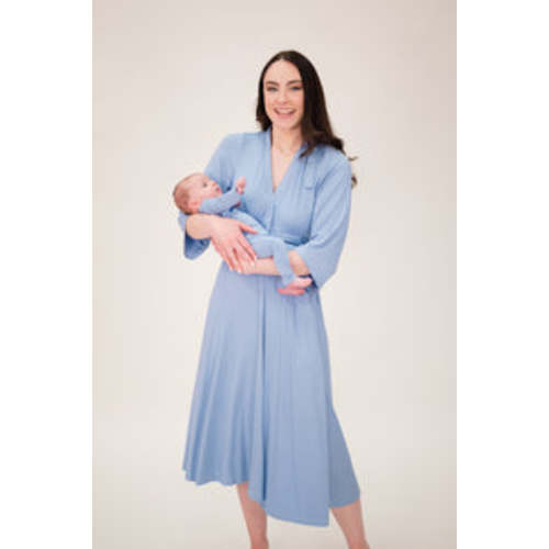 Lila Labor & Postpartum Gown in Periwinkle Blue - Size: Standard