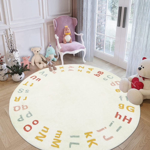 Latitude Run® Soft Round Alphabet ABC Rug - Small