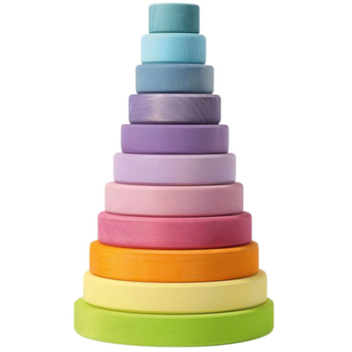 Grimm's Spiel & Holz Pastel Wooden Stacking Tower