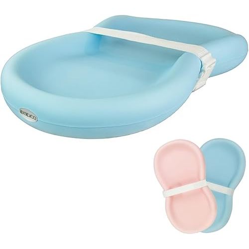Keekaroo Peanut Changer Baby Blue – The Original Made in USA Easy-to-Clean Changing pad and The only Shell Over Foam, Fully impermeable to Fluid - Limited Edition Color