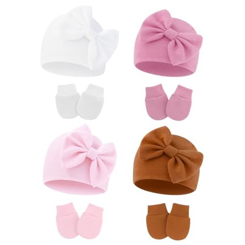 ZURLEFY Cute Baby Mittens Newborn, No Scratch Baby Boy Mittens, Baby Girl Hat Gloves for Toddlers, Infant, Newborn