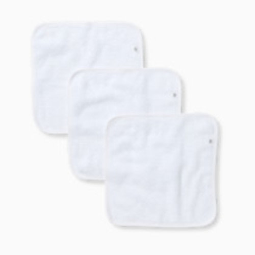 Burt's Bees Baby Organic Cotton Woven Terry Solid Washcloths (3 Pack) - Cloud White
