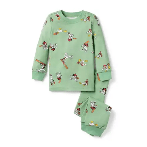 Boy Green Fields Disney Friends Good Night Pajama In Disney Mickey Mouse Baseball by Janie and Jack